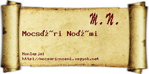 Mocsári Noémi névjegykártya